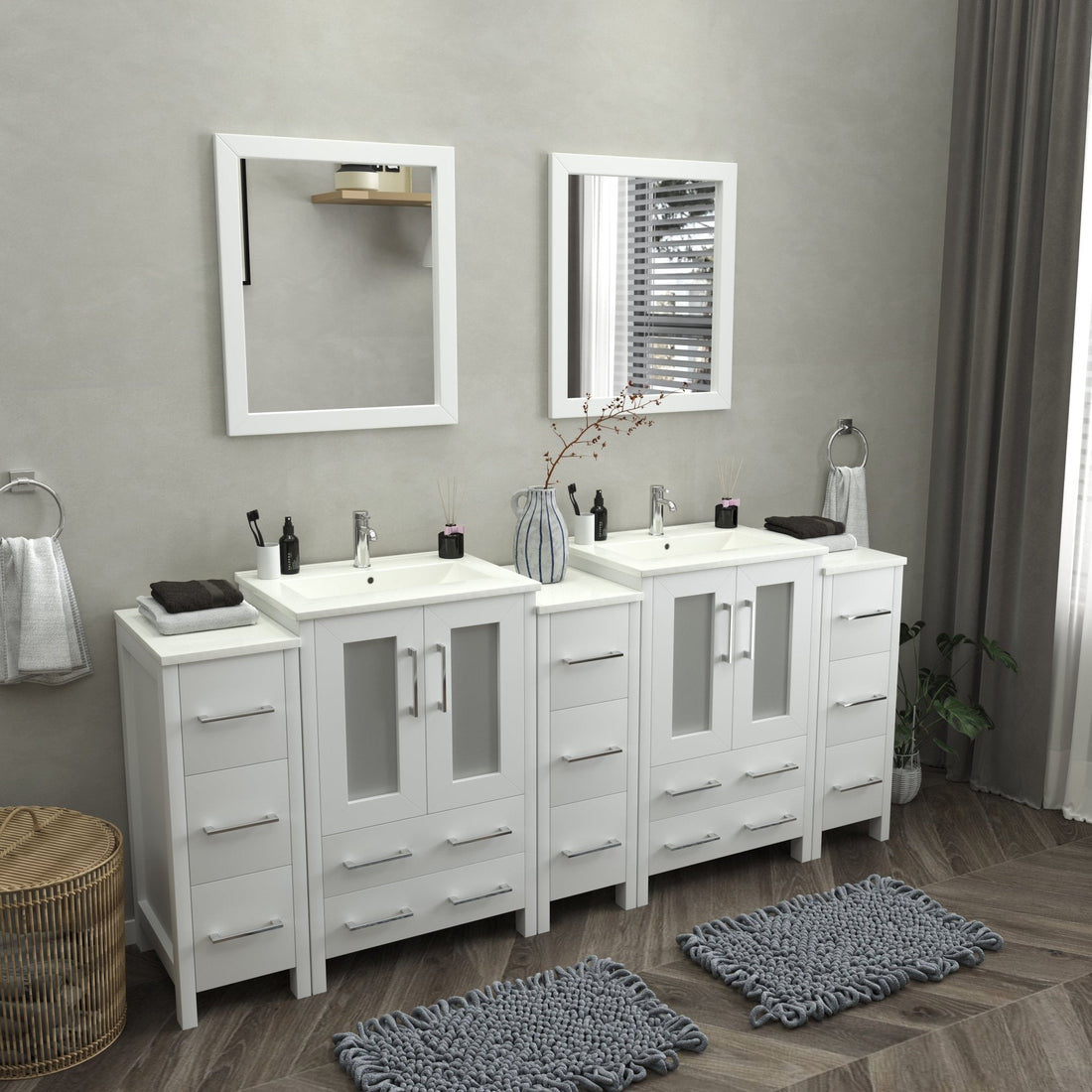 Brescia 84&quot; Double Sink Bathroom Vanity Combo Set - HomeBeyond