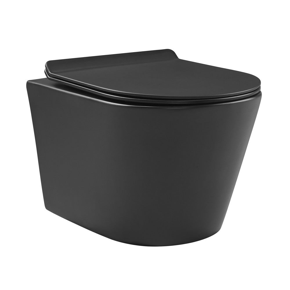 Calice Wall-Hung Round Toilet Bowl in Matte Black Toilet Matte Black