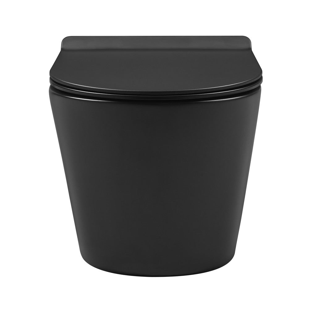 Calice Wall-Hung Round Toilet Bowl in Matte Black Toilet Matte Black