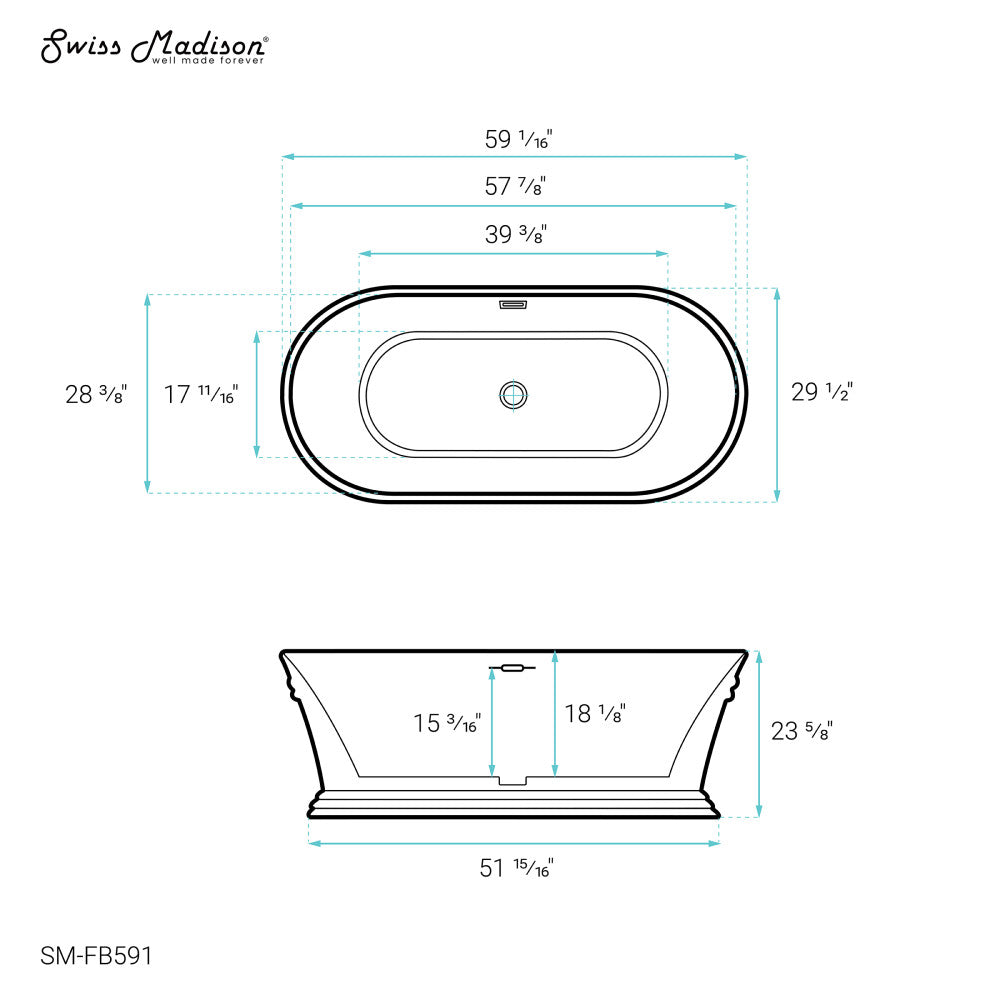 Santorini 60&quot; Freestanding Tub