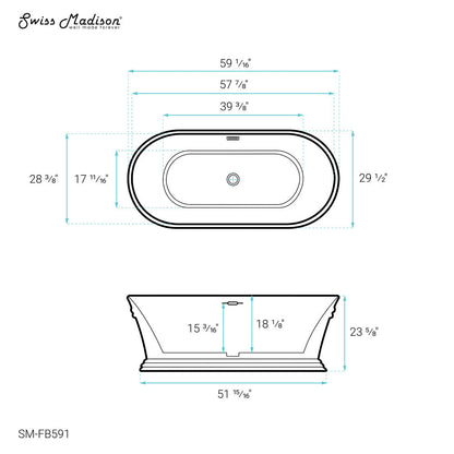 Santorini 60&quot; Freestanding Tub