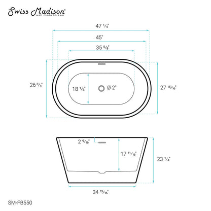 Claire 48&quot; Freestanding Bathtub