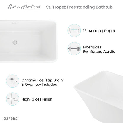 St. Tropez 60&quot; Freestanding Bathtub