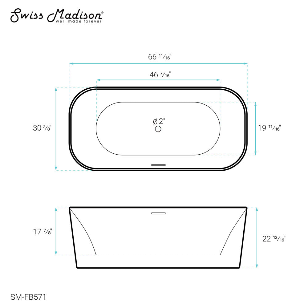 Concorde 67&quot; Freestanding Bathtub