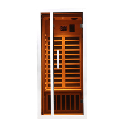 Hongyuan Saunas Single Person or Two Person EXTENDABLE Indoor FAR Infrared Heating Sauna Bluetooth Compatible - HomeBeyond