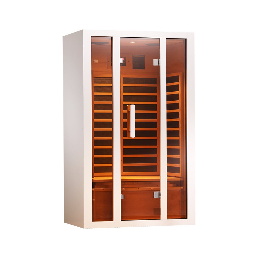 Hongyuan Saunas Single Person or Two Person EXTENDABLE Indoor FAR Infrared Heating Sauna Bluetooth Compatible - HomeBeyond