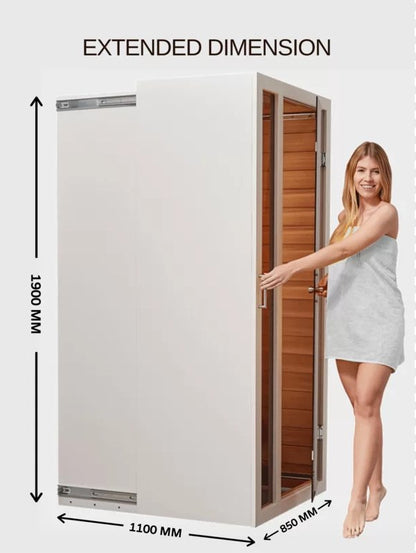 Hongyuan Saunas Single Person or Two Person EXTENDABLE Indoor FAR Infrared Heating Sauna Bluetooth Compatible - HomeBeyond