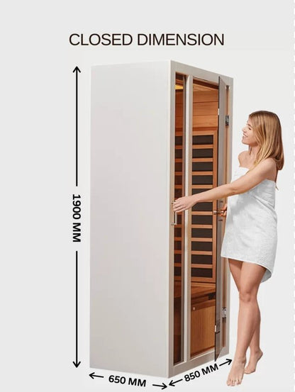 Hongyuan Saunas Single Person or Two Person EXTENDABLE Indoor FAR Infrared Heating Sauna Bluetooth Compatible - HomeBeyond