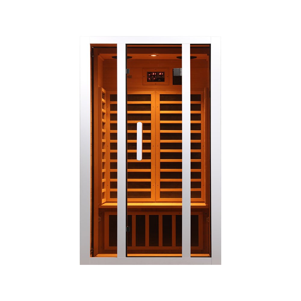 Hongyuan Saunas Single Person or Two Person EXTENDABLE Indoor FAR Infrared Heating Sauna Bluetooth Compatible - HomeBeyond