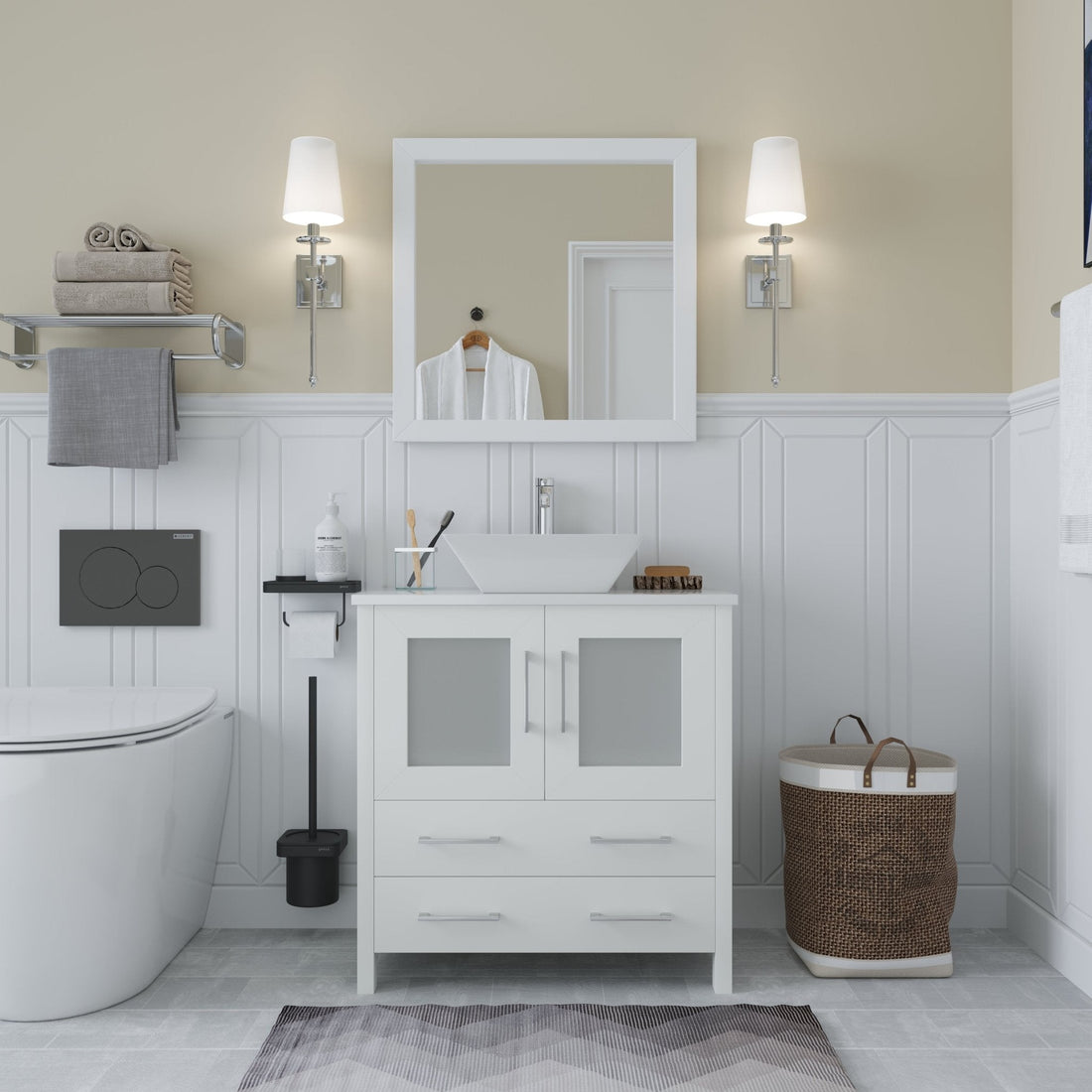 Ravenna 30&quot; Single Sink Small Bathroom Vanity Set - HomeBeyond