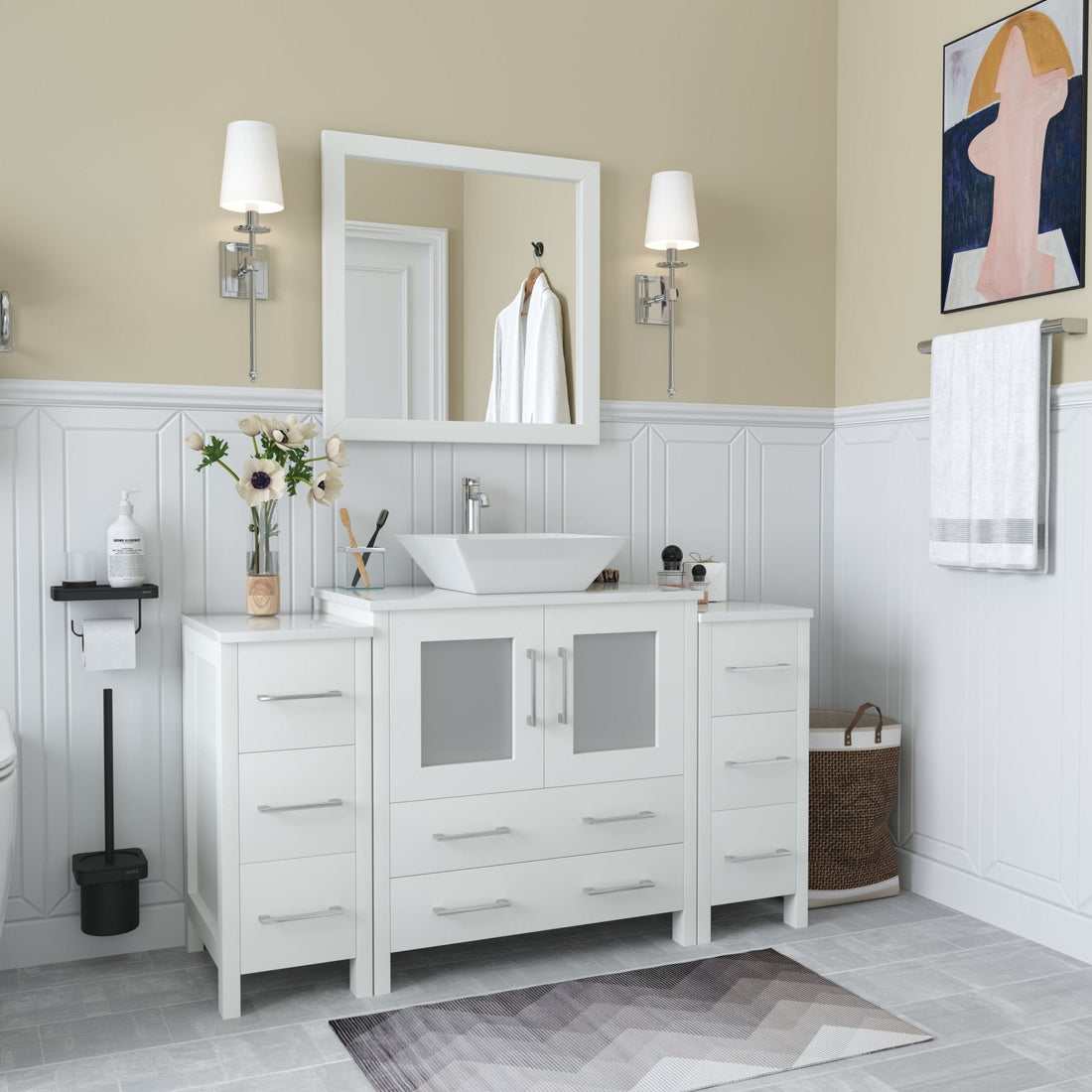 Ravenna 54&quot; Single Sink Bathroom Vanity Combo Set - HomeBeyond