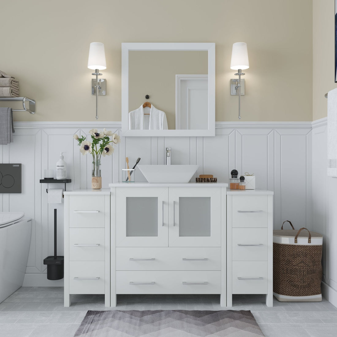 Ravenna 54&quot; Single Sink Bathroom Vanity Combo Set - HomeBeyond