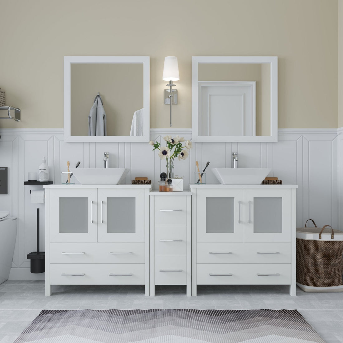 Ravenna 72" Double Sink Bathroom Vanity Combo Set - HomeBeyond