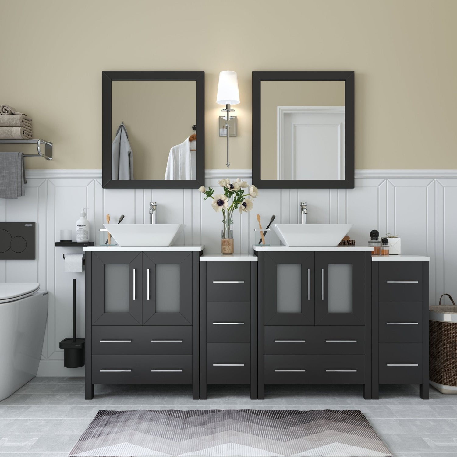 Ravenna 72&quot; Double Sink Bathroom Vanity Combo Set - HomeBeyond