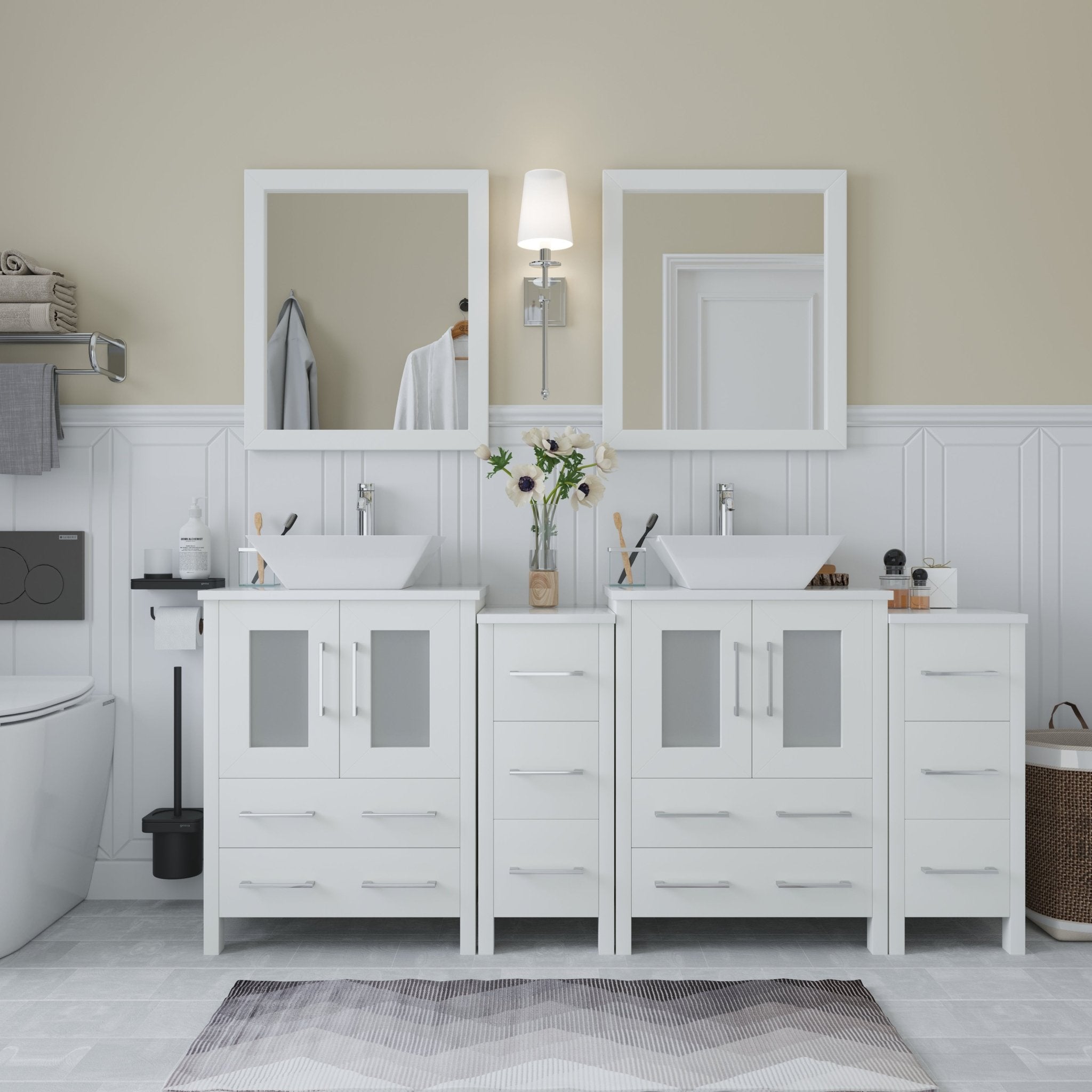 Ravenna 72&quot; Double Sink Bathroom Vanity Combo Set - HomeBeyond