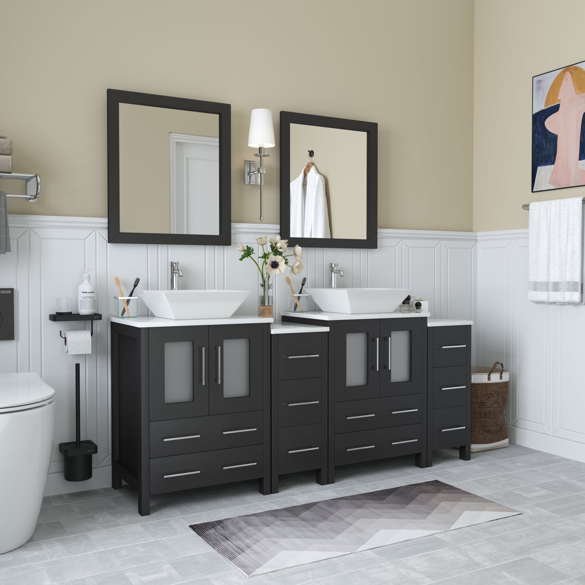 Ravenna 72&quot; Double Sink Bathroom Vanity Combo Set - HomeBeyond