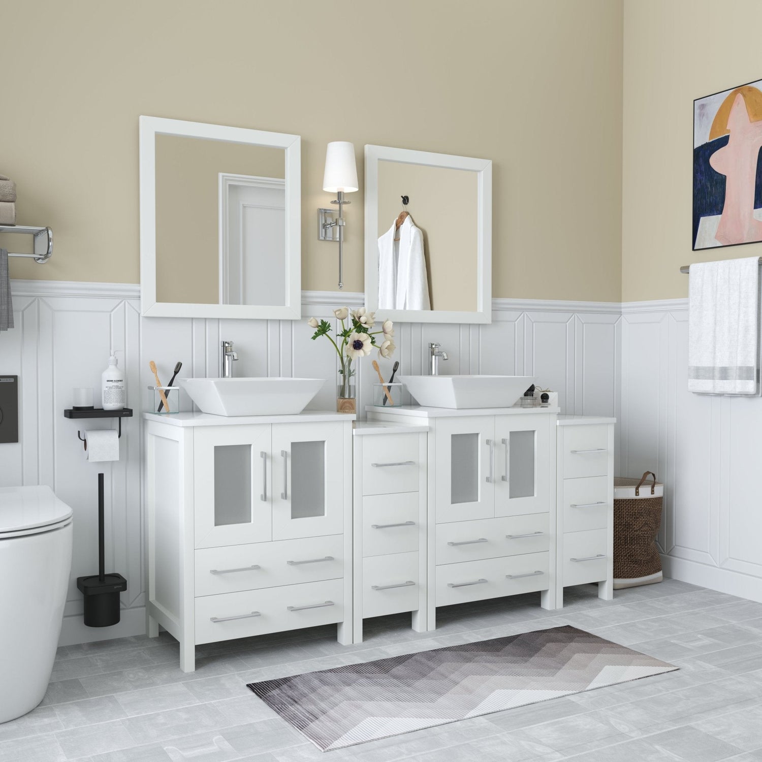 Ravenna 72&quot; Double Sink Bathroom Vanity Combo Set - HomeBeyond