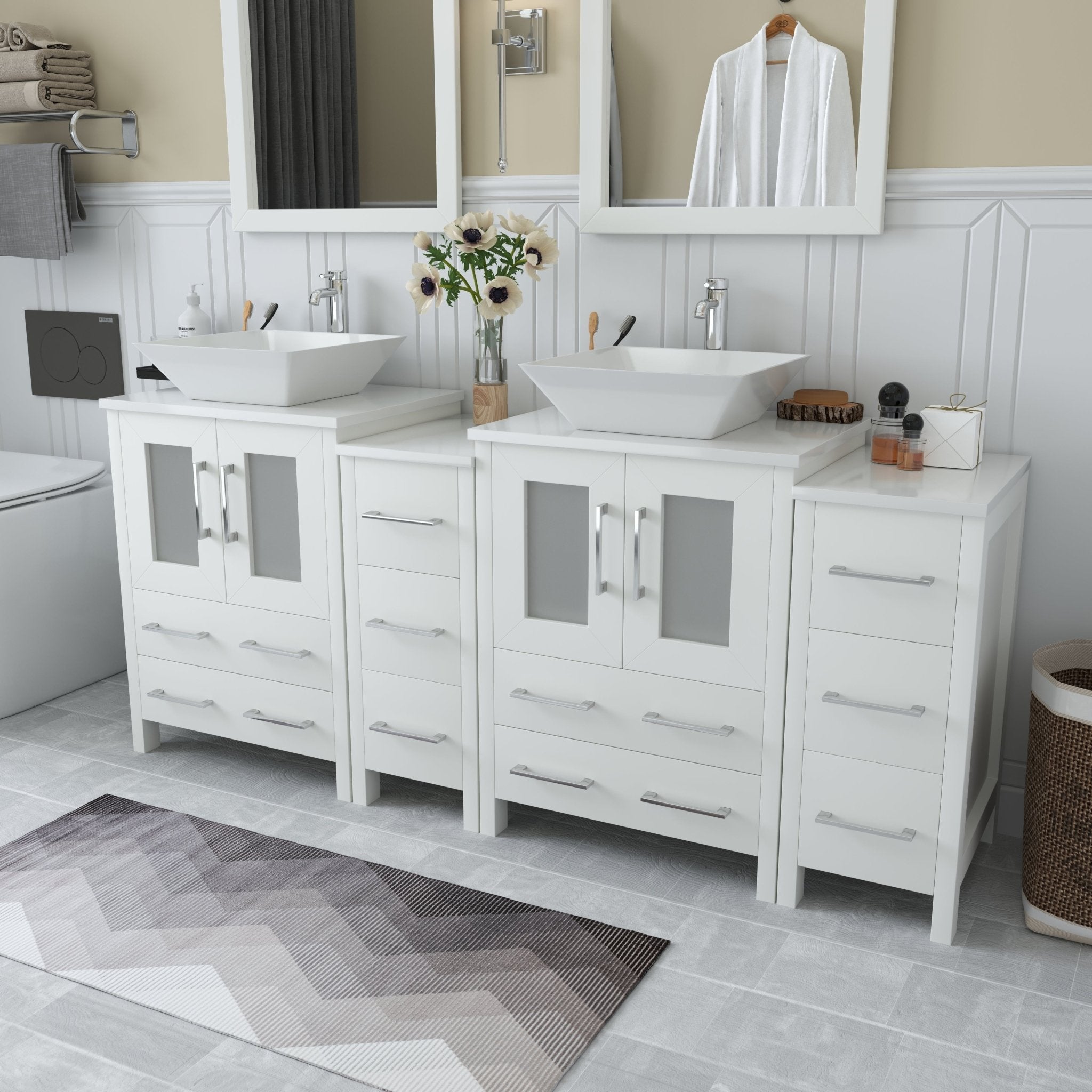 Ravenna 72&quot; Double Sink Bathroom Vanity Combo Set - HomeBeyond