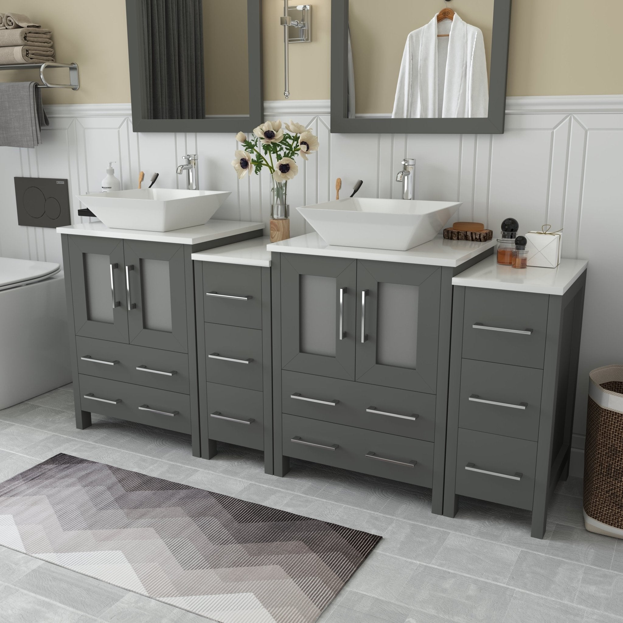 Ravenna 72&quot; Double Sink Bathroom Vanity Combo Set - HomeBeyond