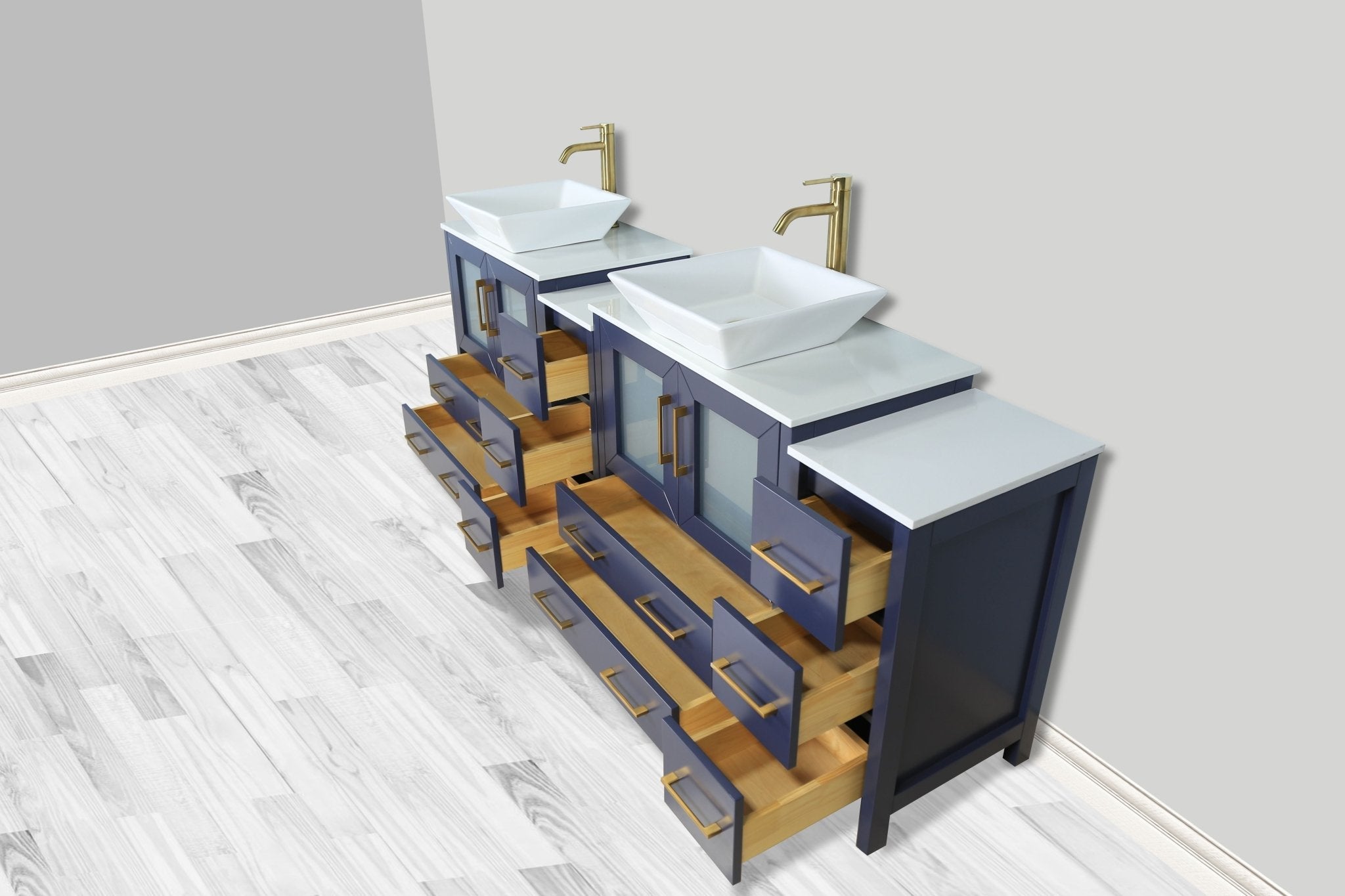 Ravenna 84&quot; Double Sink Bathroom Vanity Combo Set - HomeBeyond