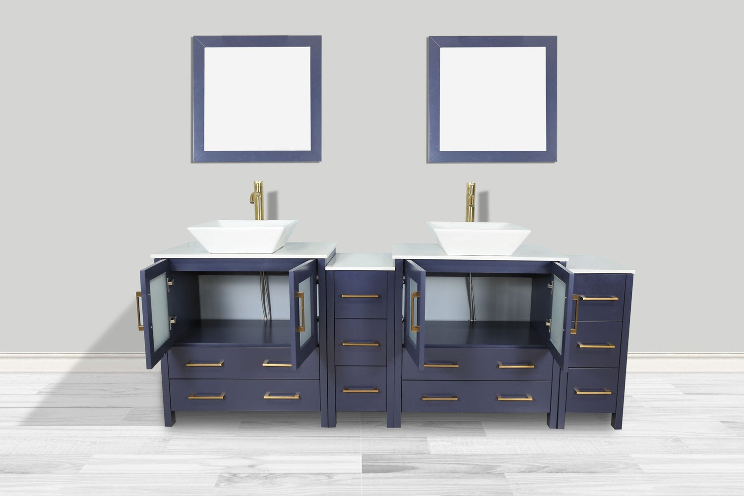 Ravenna 84&quot; Double Sink Bathroom Vanity Combo Set - HomeBeyond