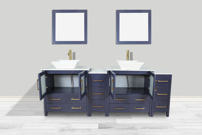 Ravenna 84&quot; Double Sink Bathroom Vanity Combo Set - HomeBeyond