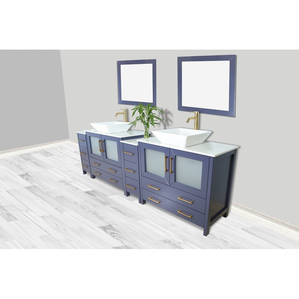 Ravenna 96&quot; Double Sink Bathroom Vanity Combo Set - HomeBeyond