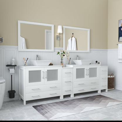 Ravenna 96&quot; Double Sink Bathroom Vanity Combo Set - HomeBeyond