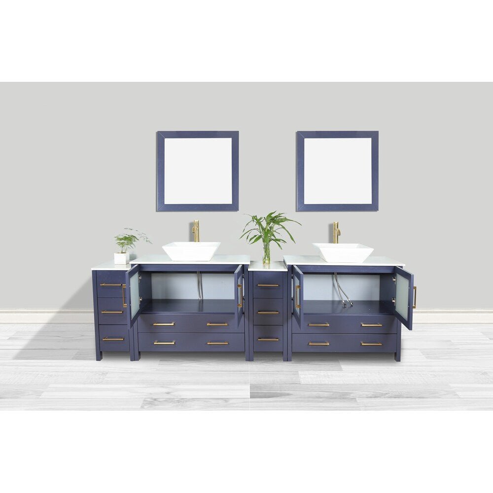 Ravenna 96&quot; Double Sink Bathroom Vanity Combo Set - HomeBeyond