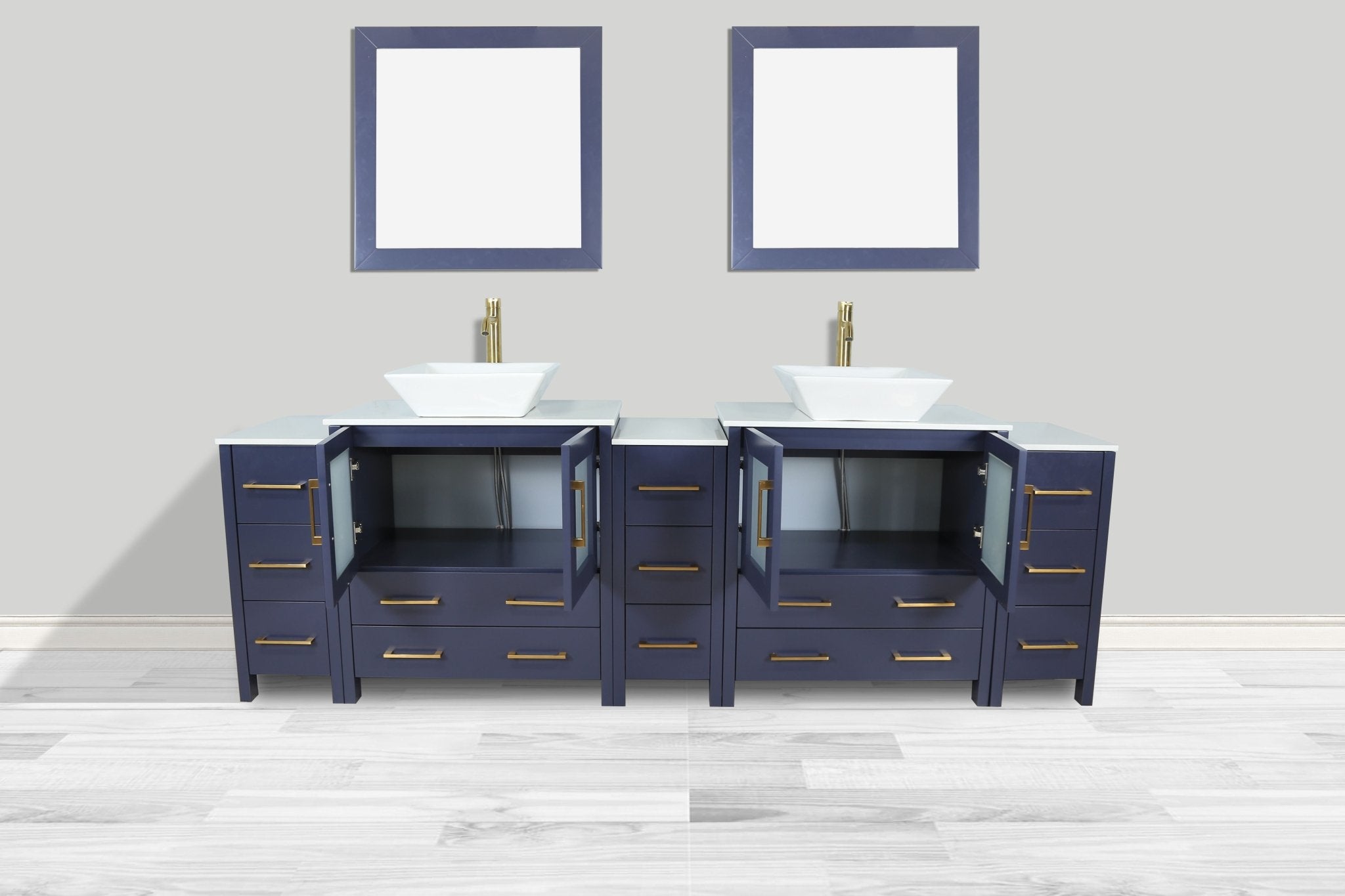 Ravenna 96&quot; Double Sink Bathroom Vanity Combo Set - HomeBeyond