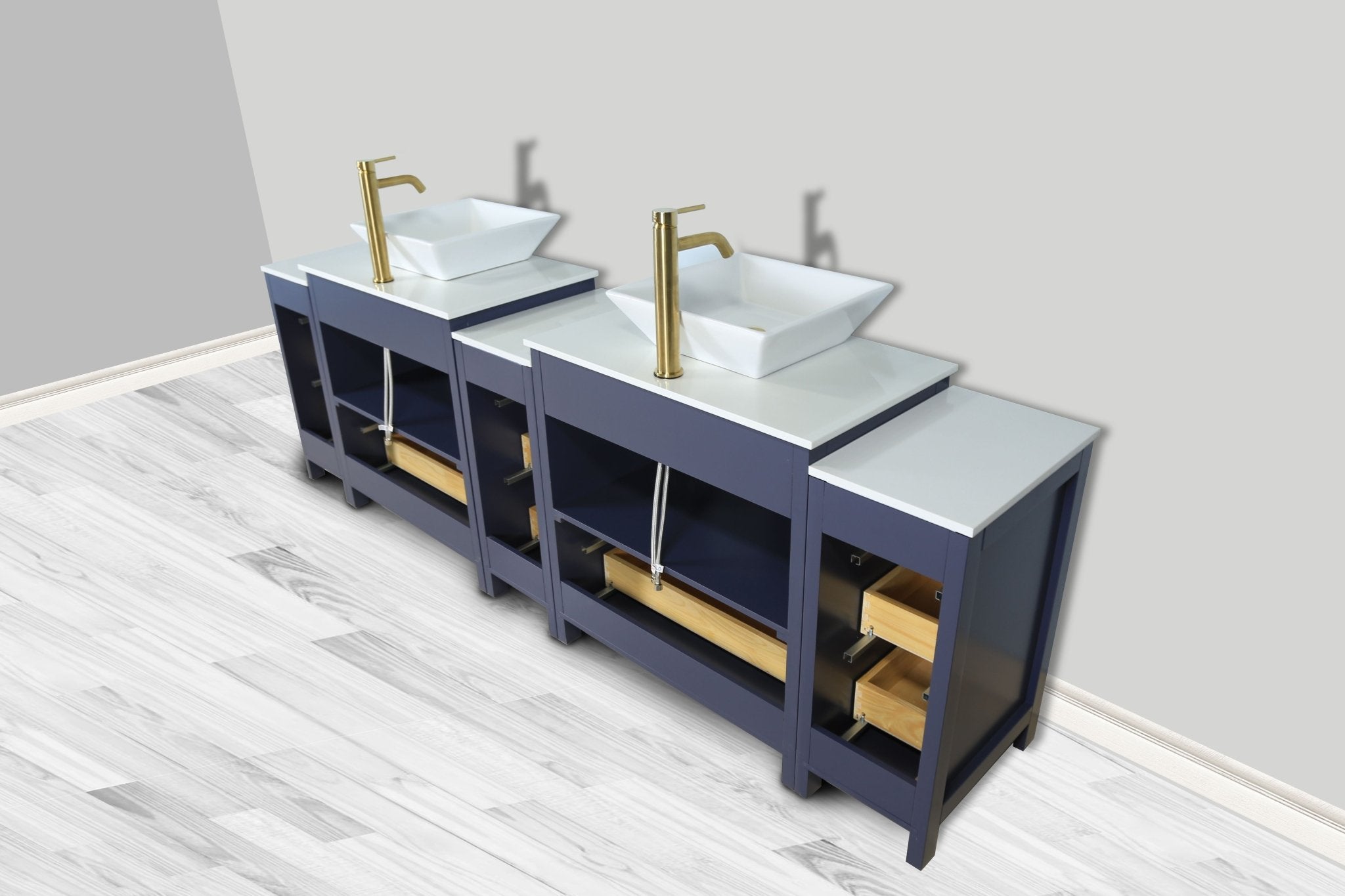 Ravenna 96&quot; Double Sink Bathroom Vanity Combo Set - HomeBeyond