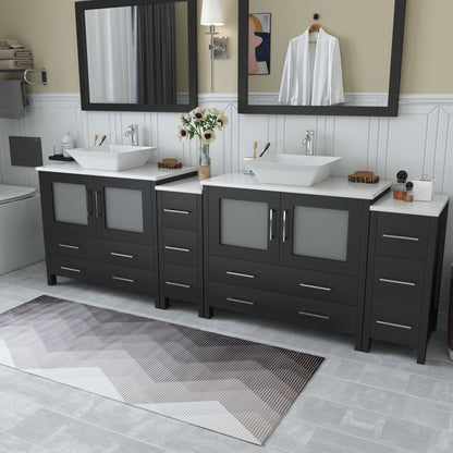 Ravenna 96&quot; Double Sink Bathroom Vanity Combo Set - HomeBeyond