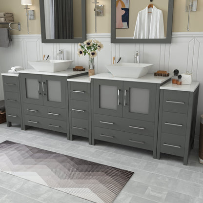 Ravenna 96&quot; Double Sink Bathroom Vanity Combo Set - HomeBeyond