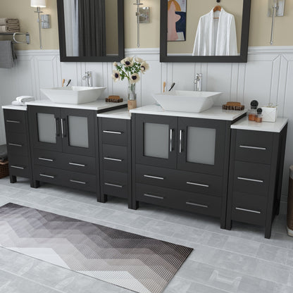 Ravenna 96&quot; Double Sink Bathroom Vanity Combo Set - HomeBeyond