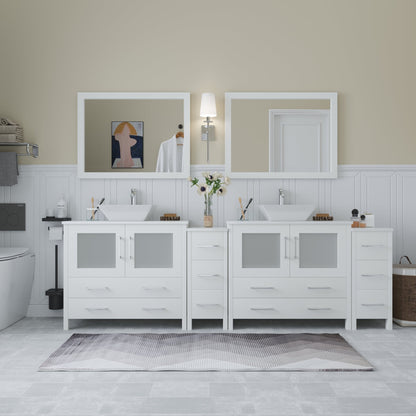 Ravenna 96&quot; Double Sink Bathroom Vanity Combo Set - HomeBeyond