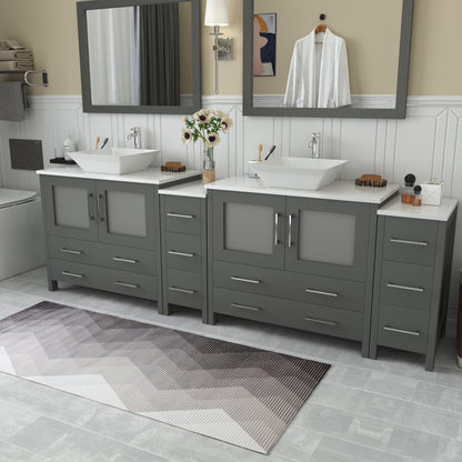 Ravenna 96&quot; Double Sink Bathroom Vanity Combo Set - HomeBeyond