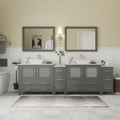 Ravenna 96&quot; Double Sink Bathroom Vanity Combo Set - HomeBeyond