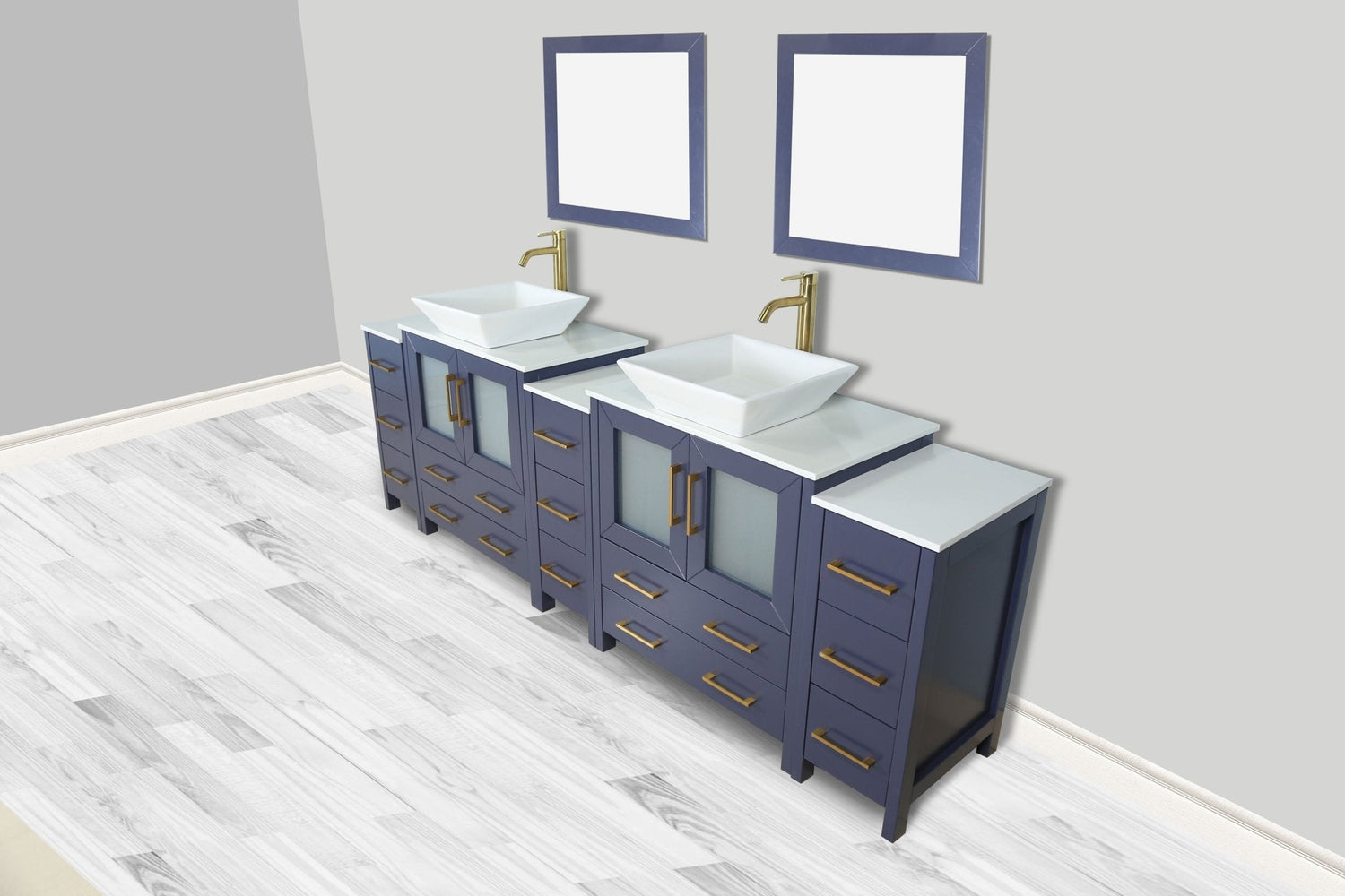 Ravenna 96&quot; Double Sink Bathroom Vanity Combo Set - HomeBeyond