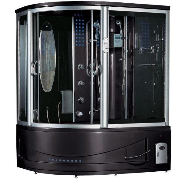 Maya Bath Black Siena Steam Shower - Right (118)