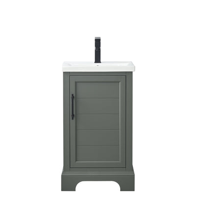 Vannes 20&quot; Single Sink Bathroom Vanity in Silver Grey / White / Vintage Green - HomeBeyond