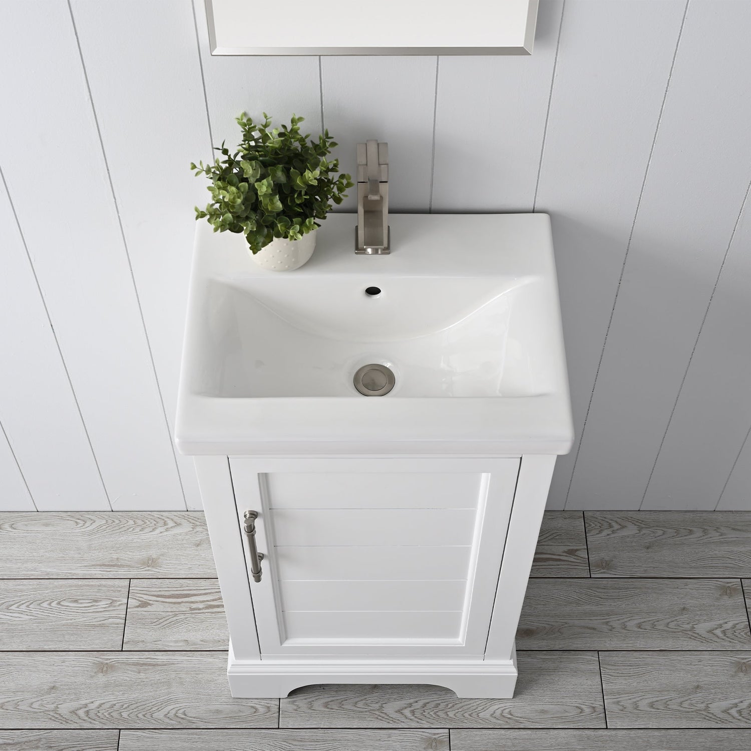 Vannes 20&quot; Single Sink Bathroom Vanity in Silver Grey / White / Vintage Green - HomeBeyond