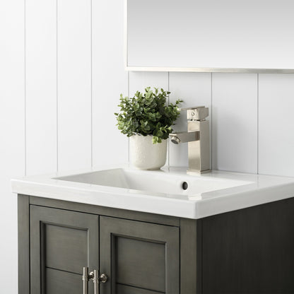 Vannes 24&quot; Single Sink Bathroom Vanity in Silver Grey / White / Vintage Green - HomeBeyond