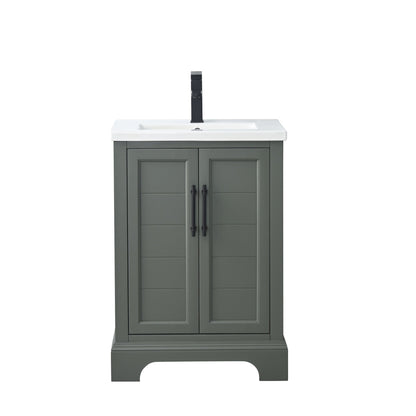 Vannes 24&quot; Single Sink Bathroom Vanity in Silver Grey / White / Vintage Green - HomeBeyond