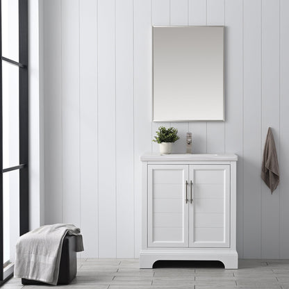 Vannes 30&quot; Single Sink Bathroom Vanity in Silver Grey / White / Vintage Green - HomeBeyond