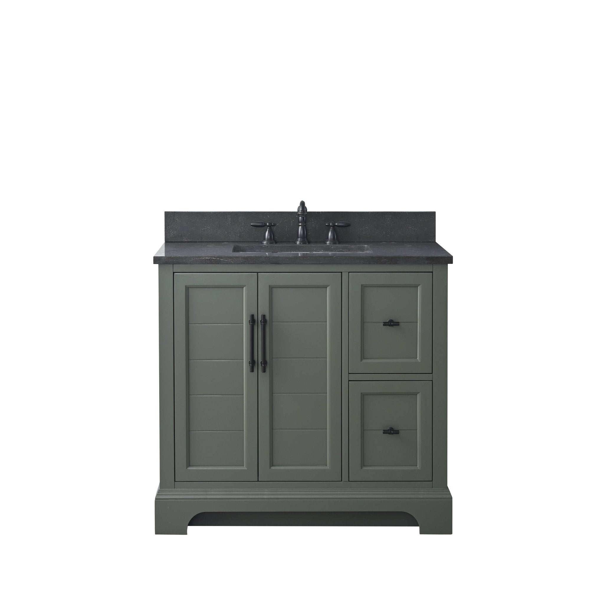 Vannes 36&quot; Single Sink Bathroom Vanity in Silver Grey / White / Vintage Green - HomeBeyond