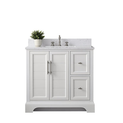 Vannes 36&quot; Single Sink Bathroom Vanity in Silver Grey / White / Vintage Green - HomeBeyond