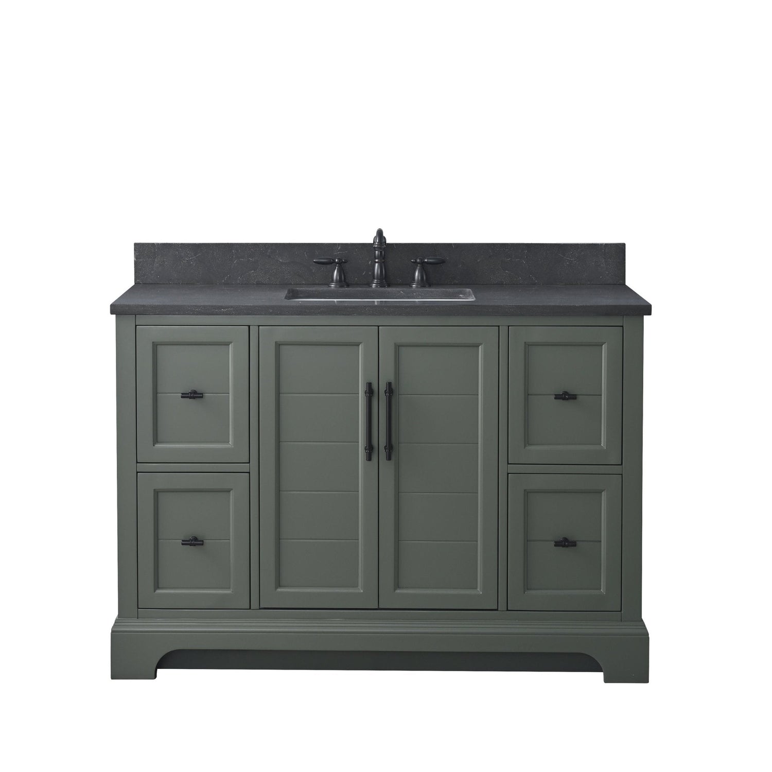 Vannes 48&quot; Single Sink Bathroom Vanity in Silver Grey / White / Vintage Green - HomeBeyond