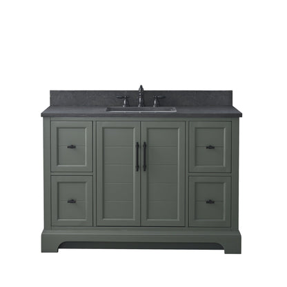 Vannes 48&quot; Single Sink Bathroom Vanity in Silver Grey / White / Vintage Green - HomeBeyond