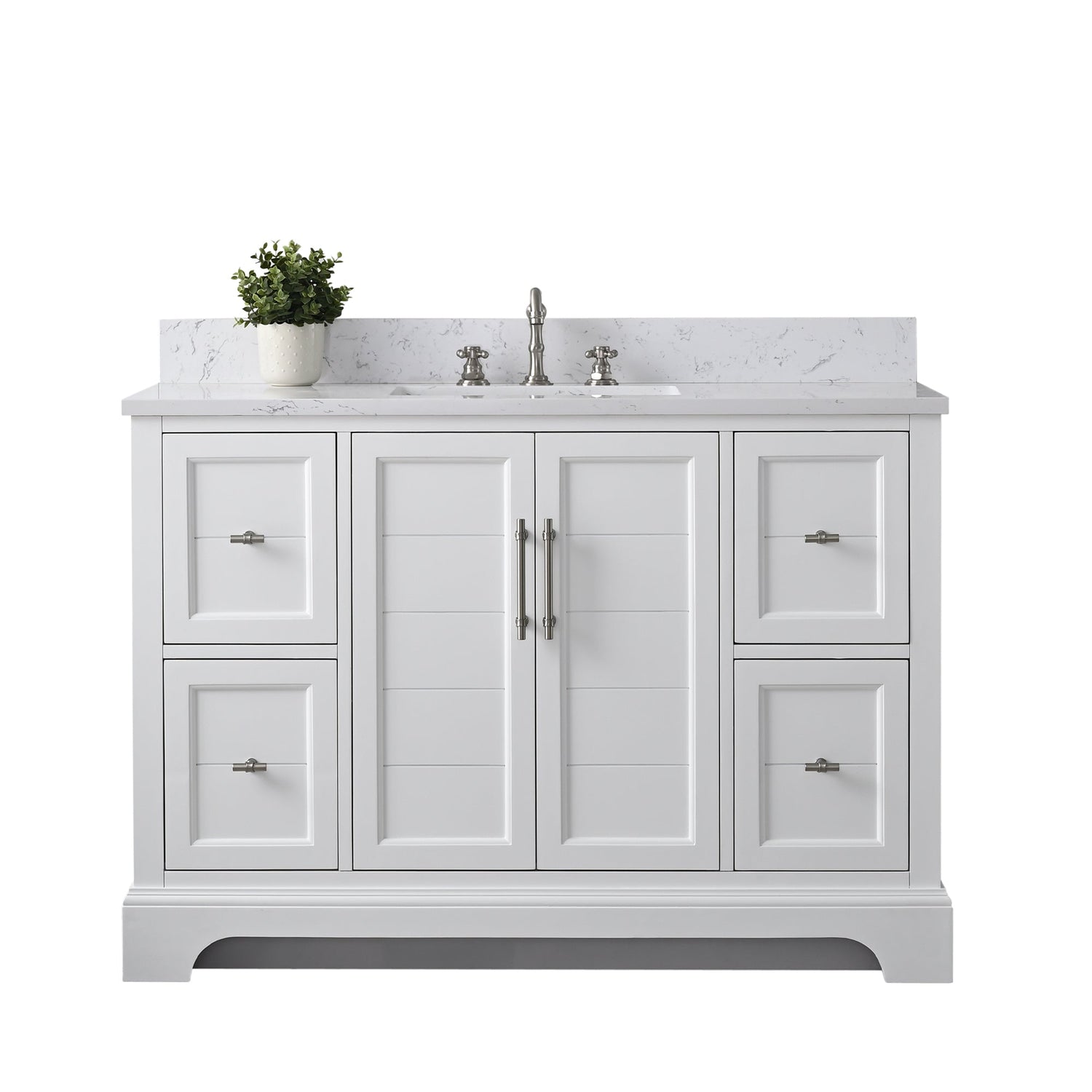 Vannes 48&quot; Single Sink Bathroom Vanity in Silver Grey / White / Vintage Green - HomeBeyond