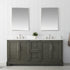 Vannes 72" Double Sink Bathroom Vanity in Silver Grey / White / Vintage Green - HomeBeyond